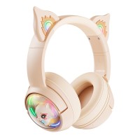 Бездротові Bluetooth навушники Onikuma B5 Cat Ear Wireless Gaming Headset BT 5.0 Ivory
